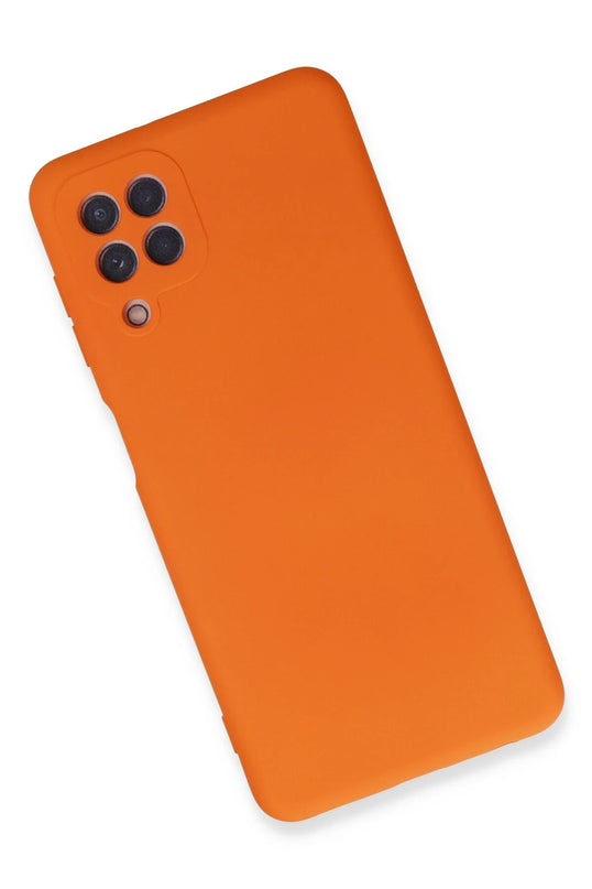 Samsung Galaxy A22 Nano içi Kadife Silikon Kılıf - Turuncu 2
