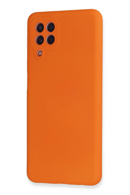 Samsung Galaxy A22 Nano içi Kadife Silikon Kılıf - Turuncu 3
