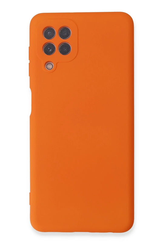 Samsung Galaxy A22 Nano içi Kadife Silikon Kılıf - Turuncu