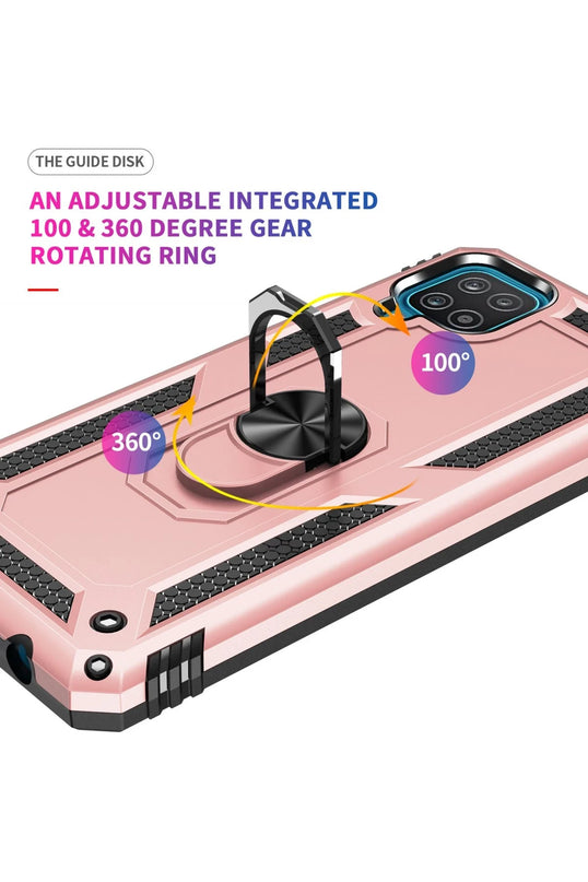 Samsung Galaxy A22 Sofya Yüzüklü Silikon Kapak Kılıf - Rose 8