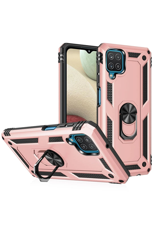 Samsung Galaxy A22 Sofya Yüzüklü Silikon Kapak Kılıf - Rose 2