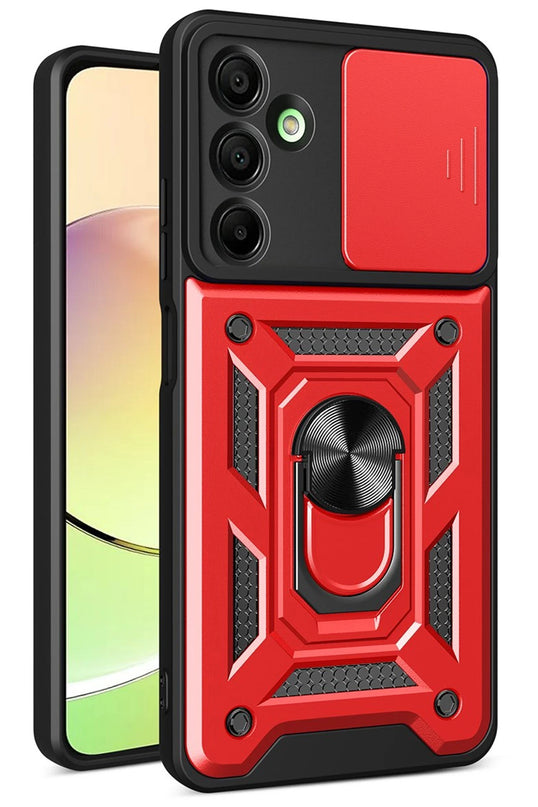 Samsung Galaxy A26 Pars Lens Yüzüklü Silikon Kılıf - Kırmızı