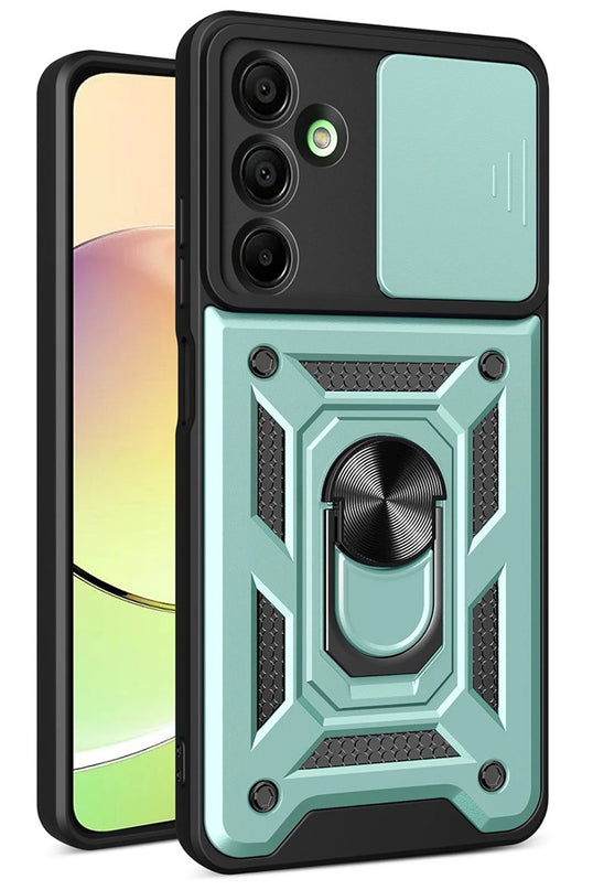 Samsung Galaxy A26 Pars Lens Yüzüklü Silikon Kılıf - Yeşil