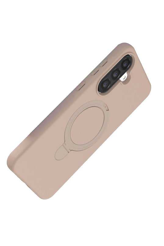 Samsung Galaxy A26 Regal Magsafe Standlı Kapak Kılıf - Çöl Titanyum 4