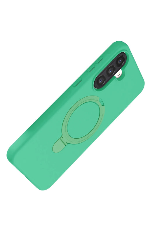 Samsung Galaxy A26 Regal Magsafe Standlı Kapak Kılıf - Yeşil 4