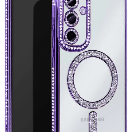 Samsung Galaxy A35 5G Joke Simli Magneticsafe Kılıf - Derin Mor