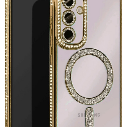Samsung Galaxy A35 5G Joke Simli Magneticsafe Kılıf - Gold