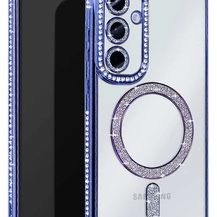 Samsung Galaxy A35 5G Joke Simli Magneticsafe Kılıf - Mavi