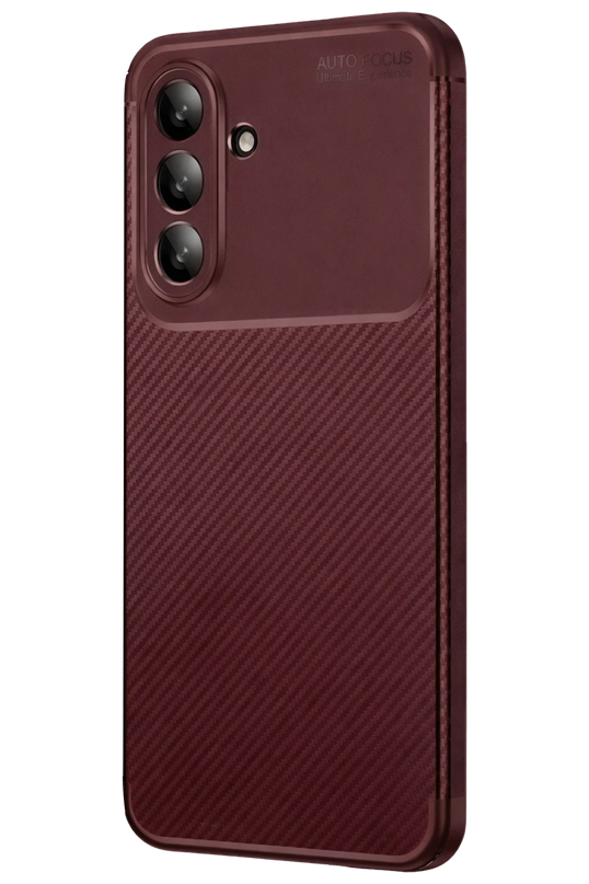 Samsung Galaxy A37 5G Auto Focus Karbon Kapak Kılıf - Bordo 3
