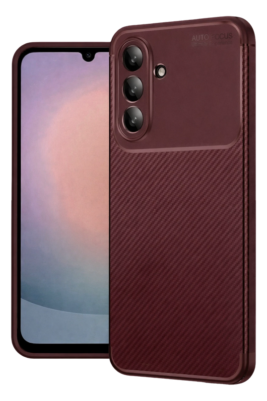 Samsung Galaxy A37 5G Auto Focus Karbon Kapak Kılıf - Bordo