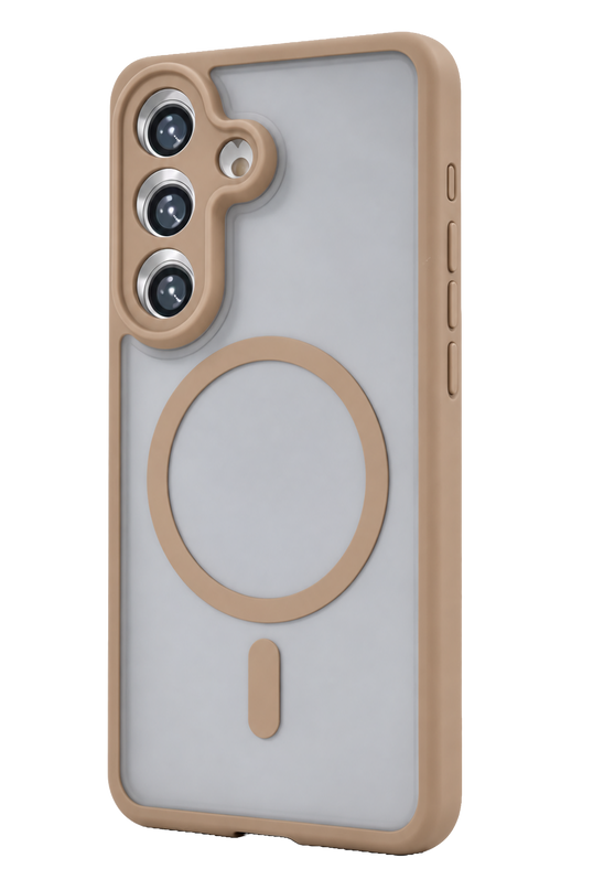 Samsung Galaxy A37 5G Loji Magsafe Kapak Kılıf - Çöl Titanyum