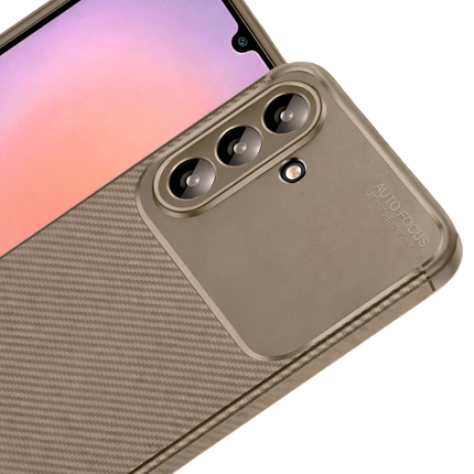 Samsung Galaxy A37 5G Auto Focus Karbon Kapak Kılıf - Kahverengi 2