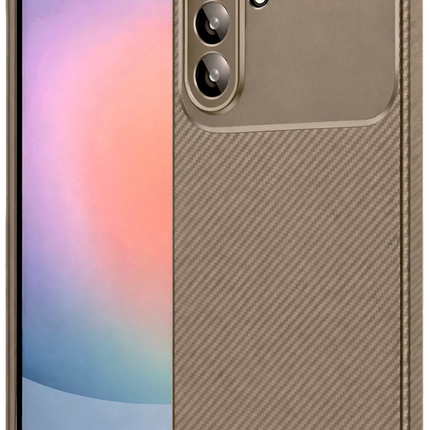 Samsung Galaxy A37 5G Auto Focus Karbon Kapak Kılıf - Kahverengi
