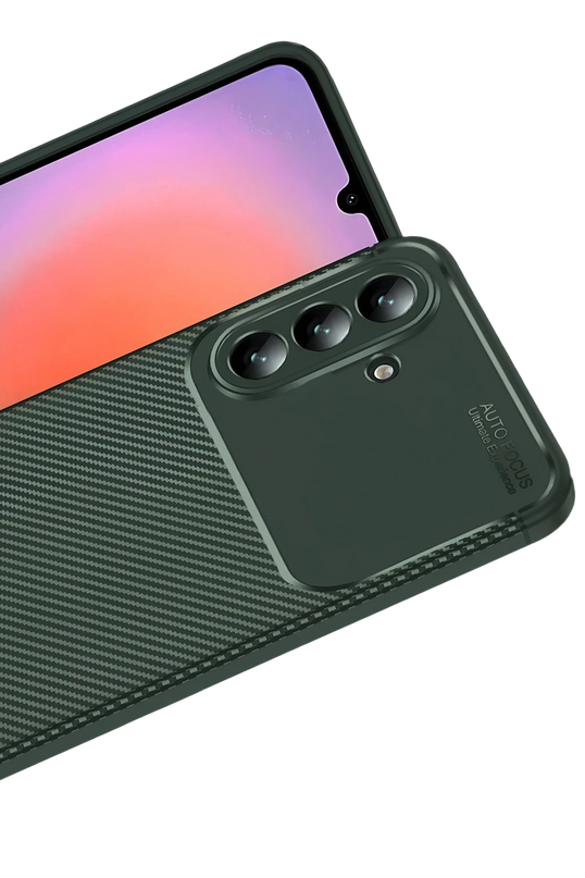 Samsung Galaxy A37 5G Auto Focus Karbon Kapak Kılıf - Koyu Yeşil 2