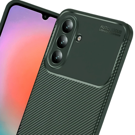 Samsung Galaxy A37 5G Auto Focus Karbon Kapak Kılıf - Koyu Yeşil 3