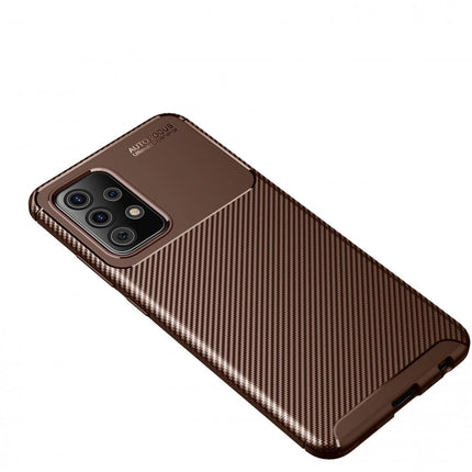 Samsung Galaxy A52 Auto Focus Karbon Kapak Kılıf - Kahverengi 2
