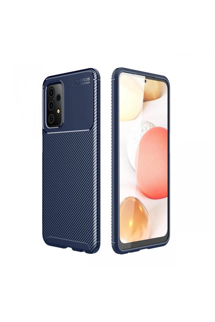 Samsung Galaxy A52 Auto Focus Karbon Kapak Kılıf - Lacivert