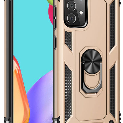 Samsung Galaxy A52 Sofya Yüzüklü Silikon Kapak Kılıf - Gold