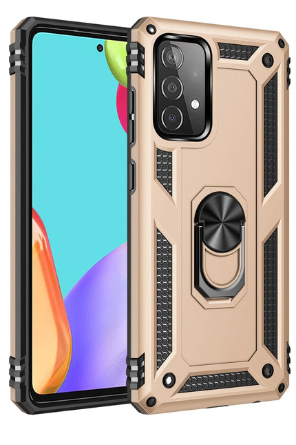 Samsung Galaxy A52 Sofya Yüzüklü Silikon Kapak Kılıf - Gold