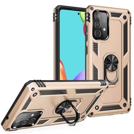 Samsung Galaxy A52 Sofya Yüzüklü Silikon Kapak Kılıf - Gold 2