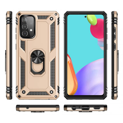Samsung Galaxy A52 Sofya Yüzüklü Silikon Kapak Kılıf - Gold 3