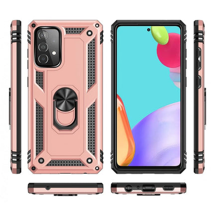 Samsung Galaxy A52 Sofya Yüzüklü Silikon Kapak Kılıf - Rose 3