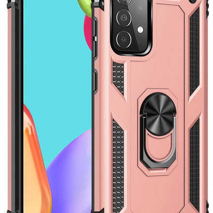 Samsung Galaxy A52 Sofya Yüzüklü Silikon Kapak Kılıf - Rose