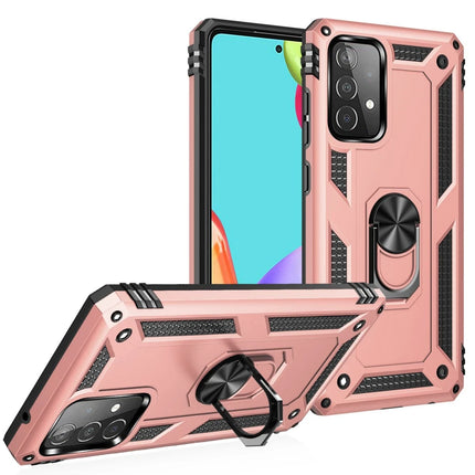 Samsung Galaxy A52 Sofya Yüzüklü Silikon Kapak Kılıf - Rose 2