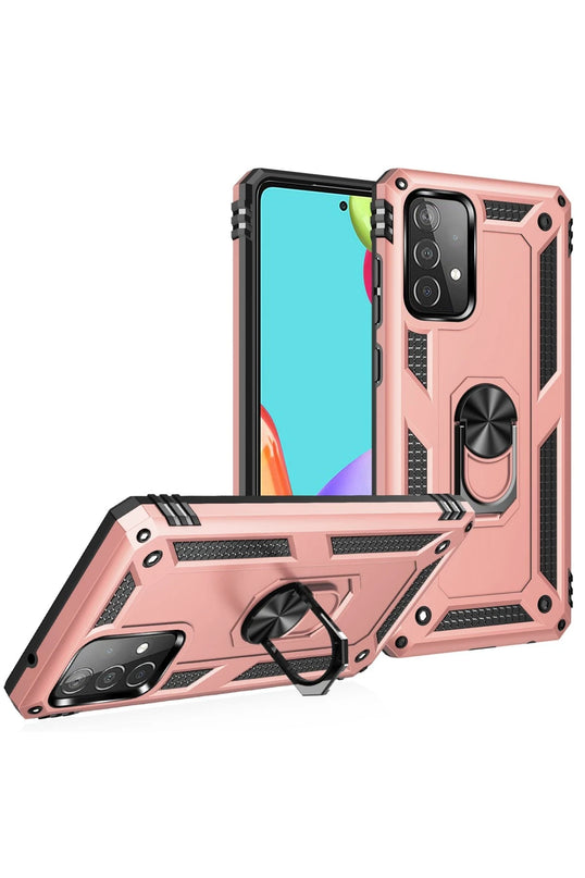 Samsung Galaxy A52 Sofya Yüzüklü Silikon Kapak Kılıf - Rose 2
