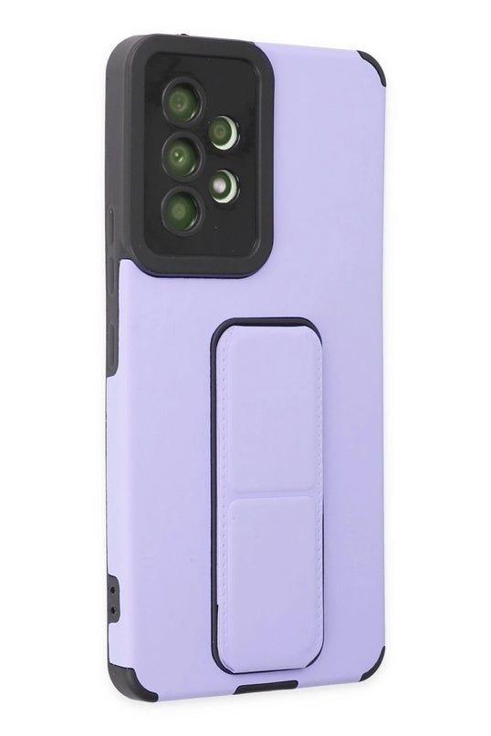 Samsung Galaxy A53 5G Mega Standlı Silikon Kılıf - Lila 2