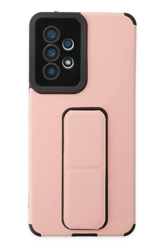 Samsung Galaxy A53 5G Mega Standlı Silikon Kılıf - Pudra