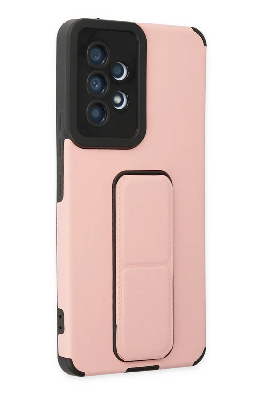Samsung Galaxy A53 5G Mega Standlı Silikon Kılıf - Pudra 2