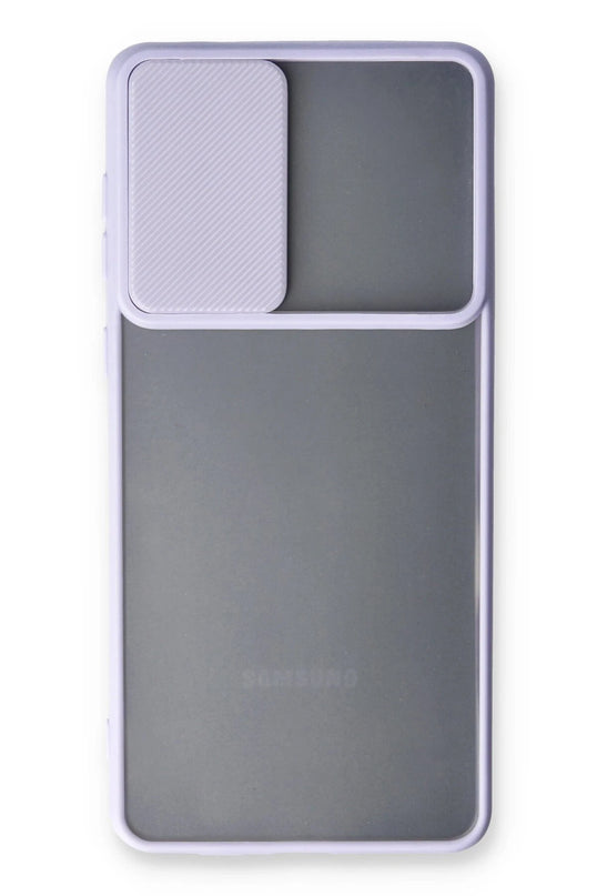 Samsung Galaxy A53 5G Palm Buzlu Kamera Sürgülü Silikon Kılıf - Lila 2