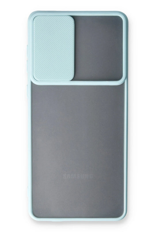 Samsung Galaxy A53 5G Palm Buzlu Kamera Sürgülü Silikon Kılıf - Turkuaz 2