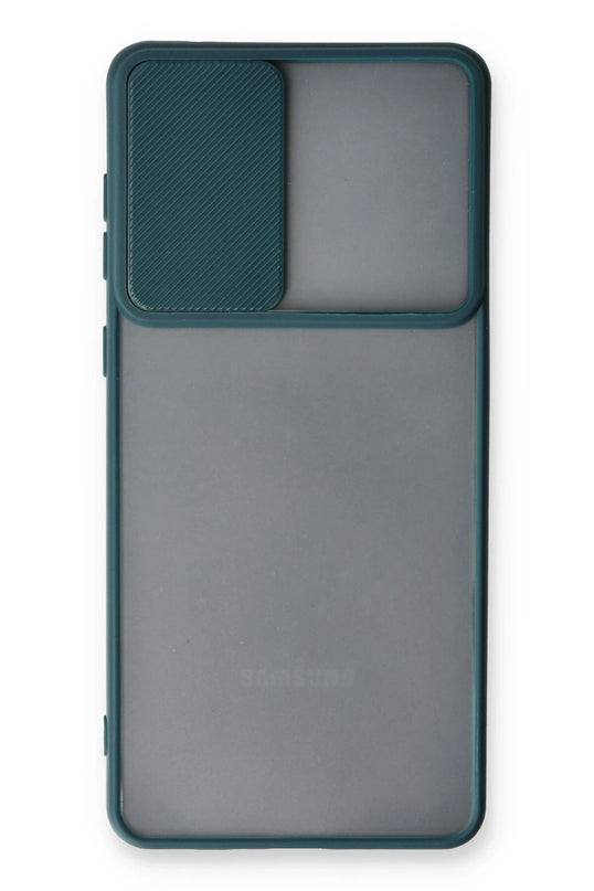 Samsung Galaxy A53 5G Palm Buzlu Kamera Sürgülü Silikon Kılıf - Yeşil 2