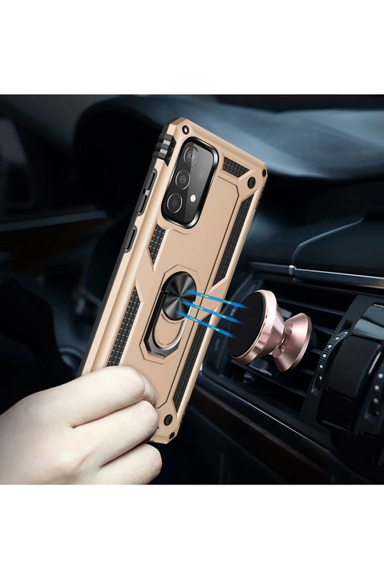 Samsung Galaxy A53 5G Sofya Yüzüklü Silikon Kapak Kılıf - Gold 7