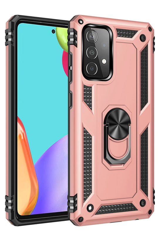 Samsung Galaxy A53 5G Sofya Yüzüklü Silikon Kapak Kılıf - Rose