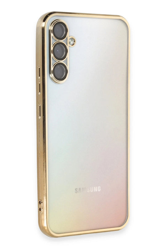 Samsung Galaxy A54 5G Razer Lensli Silikon Kılıf - Gold