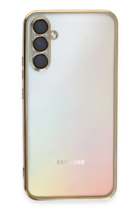 Samsung Galaxy A54 5G Razer Lensli Silikon Kılıf - Gold 2
