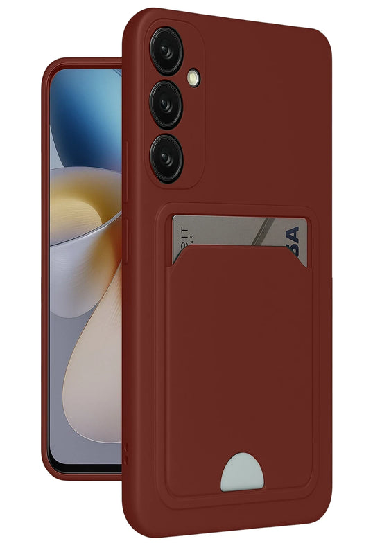Samsung Galaxy A55 5G Kelvin Kartvizitli Silikon Kılıf - Bordo