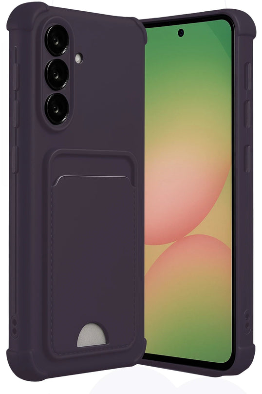 Samsung Galaxy A55 5G Kelvin Kartvizitli Silikon Kılıf - Derin Mor