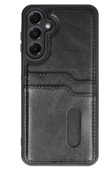 Samsung Galaxy A55 5G Sara Kartvizitli Deri Kılıf - Siyah