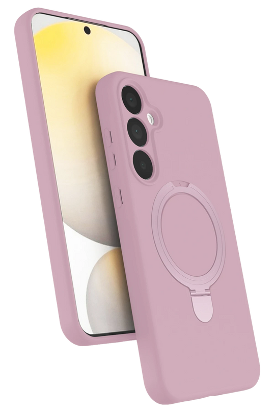 Samsung Galaxy A55 5G Regal Magsafe Standlı Kapak Kılıf - Açık Pembe