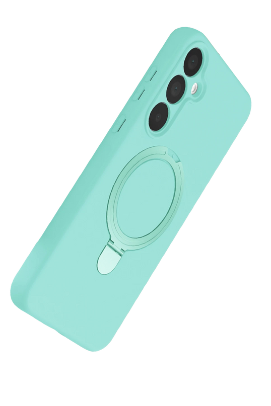 Samsung Galaxy A55 5G Regal Magsafe Standlı Kapak Kılıf - Su Yeşili 4