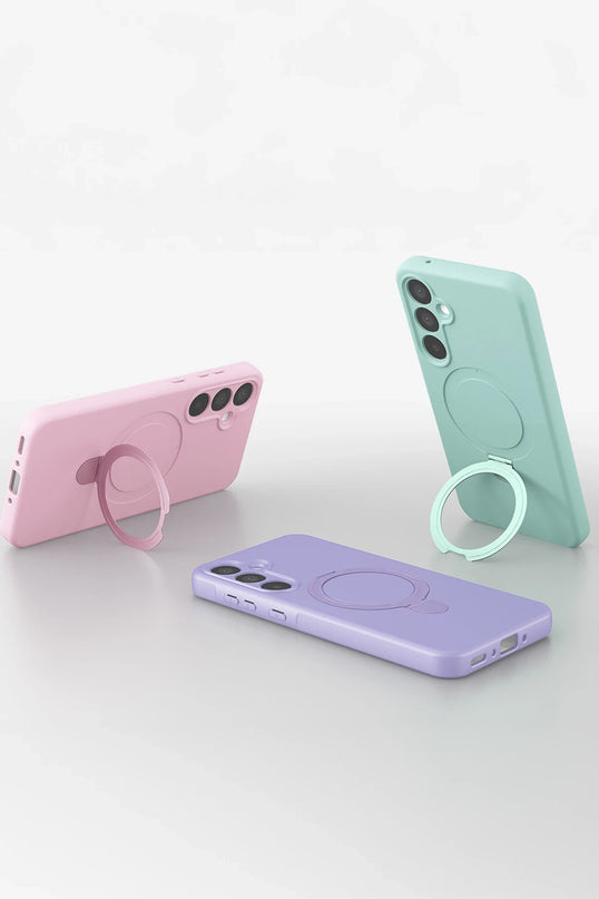 Samsung Galaxy A55 5G Regal Magsafe Standlı Kapak Kılıf - Turuncu 6