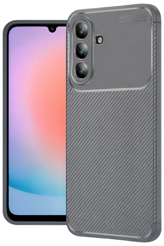 Samsung Galaxy A57 5G Auto Focus Karbon Kapak Kılıf - Gri