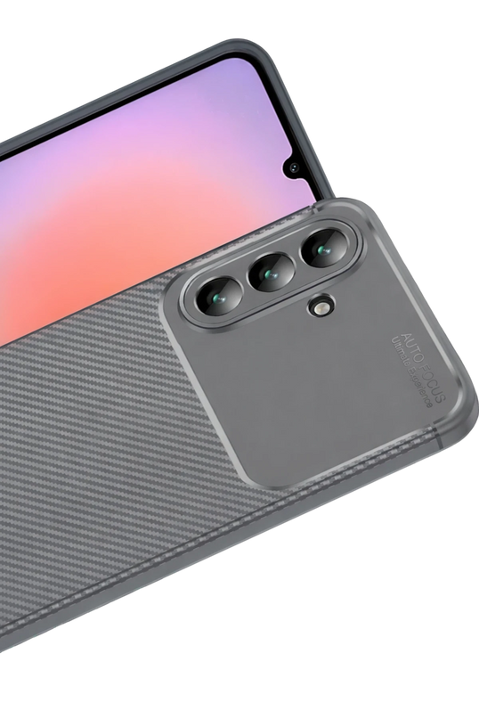 Samsung Galaxy A57 5G Auto Focus Karbon Kapak Kılıf - Gri 2
