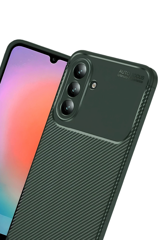 Samsung Galaxy A57 5G Auto Focus Karbon Kapak Kılıf - Koyu Yeşil 3