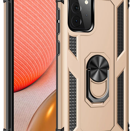 Samsung Galaxy A72 Sofya Yüzüklü Silikon Kapak Kılıf - Gold