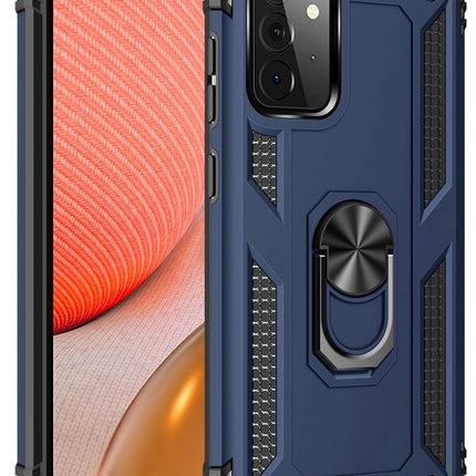 Samsung Galaxy A72 Sofya Yüzüklü Silikon Kapak Kılıf - Lacivert